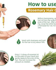Pure Rosemary Oil Blended with Castor, Sesame, Jojoba and Grapeseed Oils to Promote Hair Growth, Biotin and Strengthen Hair, Dark Glass Bottle with Dropper 2Fl Oz
