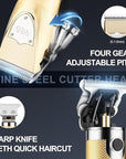 RESUXI Hair Clipper for Men T Blade Zero Gapped Nose Hair Trimmer Set,Professional Cordless Barber Clippers Hair Cutting Machine Haircut Grooming Kit,Gold