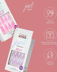 KISS Gel Fantasy, Press-On Nails, Nail glue included, 'One Day Jelly', Light Purple, Medium Size, Almond Shape, Includes 28 Nails, 2G Glue, 1 Manicure Stick, 1 Mini File