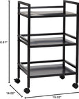 Amazon Basics 3-Tier Metal Rolling Cart, Black
