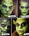 UCANBE Ogre Green Face Body Paint Makeup Foundation, Green Greasepaint for Christmas & St. Patrick's Day, Face Painting Kit for Halloween Monster Witch Goblin Shrek Hulk Gamora SFX Makeup & Costume