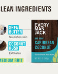 Every Man Jack Cold Processed Mens Bar Soap - Tropical Caribbean Coconut Scent - Deeply Cleans & Hydrates w/Naturally Derived Ingredients - (3 Pack)