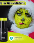 Go Ho Ogre Green Face Paint Stick,Water Based Washable Face Body Paint,Non-toxic Full-coverage Cream Ogre Green Body Paint for Halloween Costume Cosplay SFX Alien Makeup