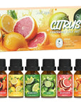 Citrus Essential Oils Set, Fragrance Oil Set for Diffuser, Scent Diffuser Oil for Candle Making- Blood Orange, Lemon, Bergamot, Lime, Grapefruit, Citrus