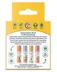 Badger Classic Organic Lip Balm Set - Yellow Box, Light Silky Long Lasting Lip Moisturizer Gift Set, All Natural Lip Balm Variety Pack Lip Set (Tangerine, Lavender Orange, Vanilla, Grapefruit), 4 pack