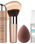AirBrush Foundation Spray With Primer and Brush, Silky Mist Foundation Spray Makeup, Full Coverage Foundation for Smooth Radiant Finish, Formula Breathable Lightweight Hydrating(#3 Nude)