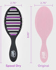 Wet Brush Refresh and Extend Speed Dry Black Detangling Hair Brush -Vented Design and Ultra Soft HeatFlex Bristles Are Blow Dry Safe -Removes Dirt Excess Oils and Impurities-Charcoal Infused Bristles