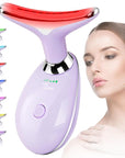 Facial Massager Red-Light-Therapy-for-Face and Neck, Face 𝖲 culpting Wand with 7 Color, Face Tool for Skin Care (Purple)