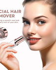 Facial Hair Removal for Women, Painless Face Trimmer for Upper Lips, Peach Fuzz and Chin with USB Rechargeable