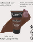 Mehron Makeup Fantasy FX Cream Makeup | Water Based | Halloween | Wolfman Brown Face & Body Paint For Adults 1 fl oz (30ml) (Wolfman Brown)