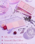 I'm Meme Palette - Afternoon Tea Blusher | Blossom Tea Blended, Cool Tone Blush for Cheek, Soft Pink, Peach, Lavender, 3 Shades Palette, Matte Powder Blush for Face&Cheeks, 0.4oz