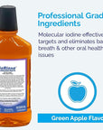 ioRinse Concentrated Irrigant with Active Molecular Iodine, Alcohol-Free Dental Irrigant, for use with Waterpik Water Flossers, and All Other Oral Irrigation Devices