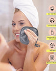 HOMEXCEL Makeup Remover Cloth 12 Pack,Reusable Makeup Remover Pads, Washable Ultra Soft Facial Cleansing Cloths For All Skin Types, 5 X 5 In, Grey