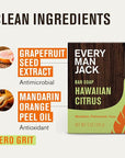 Every Man Jack Cold Processed Mens Bar Soap - Hawaiian Citrus Scent - Deeply Cleans & Hydrates w/Naturally Derived Ingredients - (3 Pack)