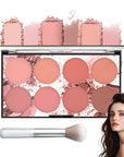 8 Colors Blush Palette,Shimmer Silky Matte Blush Powder