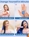 Temporary Blue Hair Color Wax for Kids, Women Men Colored Hair Styling Mud, Washable Style Dye for Girls Boys Teens, DIY Instant Hair Coloring Gel Cream for Cosplay Halloween Children's Day