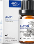 HIQILI Lemon Essential Oil, Household Cleaning, Air Purification, Skin Care, Can be Added to Cleansers, Sprays, Body Lotions Use - 0.33 Fl Oz/10ML