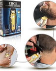 CIICII Hair Clippers for Men Professional, Cordless Barber Clippers for Hair Cutting (12Pcs Rechargeable USB Adjustable LCD Display Hair Beard Grooming Trimming Haircut Kit) for DIY Home Barber Salon