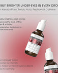 Advanced Clinicals Dark Circle Caffeine Under Eye Serum For Face With Hyaluronic Acid Moisturizer + Peptides | Brightening Vitamin C Serum Helps Improve Look Of Puffy Eye & Fine Lines, 1.75 Fl Oz