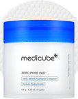 Medicube Zero Pore Pads 2.0, Dual-Textured Facial Toner Pads for Exfoliation and Pore Care with 4.5% AHA Lactic Acid & 0.45% BHA Salicylic Acid, Ideal for All Skin Types, Korean Skin Care (70 units)