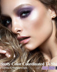 Purple Eyeshadow Stick 6PCS Set, Metallic Shimmer Matte Cream Eye Shadow Palette Eyeliner Brightener Pencil Crayon Halloween Makeup- LAVENDER