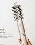 Shark FlexStyle Round Hot Air Brush Attachment for Blow Dryers, Hair Styling Tool for Straight, Wavy, Curly, and Coily Hair, Stone