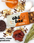 Obi Bar - Natural Protein and Fiber Bar | Snack or Meal Replacement | Heart Healthy Oat Fiber | Large Almond Chunks | Soy Free, Dairy Free | 2.4 oz bars, 12 Pack (Peanut Butter Chocolate Chip)