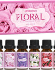 Floral Essential Oils Set, ARVIDSSON Natural Flower Fragrance Oil Gift for Women - Lavender, Jasmine, Cherry Blossom, Gardenia, White Tea, Rose Essential Oil for Diffuser & Candle Making