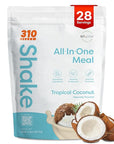 310 Nutrition All-In-One Meal Replacement Shake Powder - Plant-Based Protein Smoothie Blend w/High Fiber, Probiotics & Adaptogens - Low Carb, Vegan, Keto & Paleo Friendly - Tropical Coconut - 28 Srv