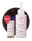 eSalon Permanent Hair Color & Dye Kit - Darkest Brown Red Mahogany - Personal Colorist for Up To 100% Gray Coverage, All Hair Types - Professional-Grade Ammonia-Free