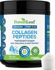 ForestLeaf Collagen Peptides Powder Unflavored - Hydrolyzed Grass Fed Keto Collagen Protein Powder Type 1, 2 & 3 - Vital Hair, Skin, Nails, Joints, Recovery, 11g Per Serving