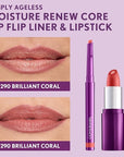COVERGIRL Simply Ageless Lip Flip Liner, Brilliant Coral, Pack of 4