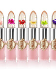 6 Pcs/Set Flower Jelly Lipstick Set Temperature Change Moisturizer Long Lasting Nutritious Balm Magic Color Change Lip Gloss