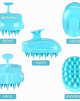Scalp Massager Shampoo Brush, Hair Scalp Scrubber Shower Hair Brush Head Massager for Stress Relax Hair Growth, Dandruff Brush Scalp Exfoliator for Women Men Kids Pets, Blue