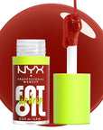 NYX PROFESSIONAL MAKEUP Fat Oil Lip Drip, Moisturizing, Shiny and Vegan Tinted Lip Gloss - Losin Cone-trol (Neutral Nude)