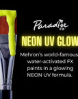 Mehron Paradise FX UV Neon Glow – Neon UV Stardust 1.4 oz | Water Activated Black Light UV Paint for Raves, Costumes, SFX, Halloween, Stage, Theater & Cosplay