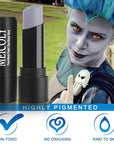 MEICOLY Light Grey Face Body Paint Stick for Halloween SFX Zombie Grayscale Homestuck Cosplay Makeup,Gray Face Paint for Adults and Kids,Waterproof Eye Black Stick for Baseball Softball Football