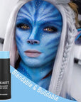 CCbeauty Light Blue Face Paint Stick, Face Painting Kit, Full Coverage SFX Makeup Foundation, Professional Body Paint for Halloween Costume Cosplay Theme Party, For Avatar, Sally Corpse Bride Makeup