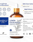 HIQILI Lemon Eucalyptus Oil, for Spary, Diffuser, Indoors, Outdoors, Garden, Yard, 100% Pure Natural - 3.38 Fl Oz