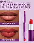 COVERGIRL Simply Ageless Lip Flip Liner, Devoted Red, Pack of 4