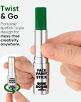 Blue Squid PRO Forest Green Face Paint Stick - Waterproof Body Paint for Adults & Kids Eye Black Baseball, Eyeblack Softball - Hypoallergenic Twist-Up Non-Toxic Makeup Stick for Cosplay, Sports, SFX