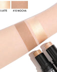 FOCALLURE 2 Pcs Mineral Cream Contour Stick,Moisturize Highlighter and Bronzer Pen,Non Stick Face Brightens & Shades Pencil,Long Lasting & Smooth Gliding Face Illuminator Makeup,23+10