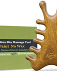 Gua Sha Tool for Face & Body โ 4 in 1 Natural Green Sandalwood,Lymphatic Drainage,Jaw Lifting & Nose Sculpting, Head Massage Comb for Stress Relief,Home Office Self Care,Gifts for Mom Girl Friend