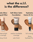 e.l.f. Soft Glam Foundation, Medium Coverage, Long-Lasting & Buildable Foundation For A Smooth, Satin Finish, Vegan & Cruelty-Free, 55 Deep Warm