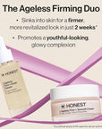 Honest Beauty Ageless Firm and Smooth Cream | Powered by Vegan Collagen and Elastin Polypeptides | Firmer, Smoother Looking Skin | Fragrance Free, EWG Verified, Vegan, Cruelty-Free | 1.7 fl oz