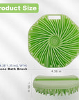 Silicone Body Scrubber, Exfoliating Body Scrubber for All Skin Types, Handheld Shower Brush with Rich Lathering and Easy Cleaning (Green)