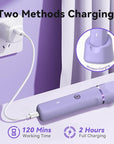 Electric Razors for Women - 4 in 1 Bikini Trimmer for Women, Waterproof Body Pubic Shaver for Womens Wet & Dry Use, Replaceable Facial & Nose Hair Trimmer, Rechargeable Hair Removal Kit, Purple
