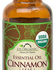 US Organic 100% Pure Cinnamon Leaf Essential Oil - USDA Certified Organic, Steam Distilled - W/Euro Dropper (More Size Variations Available) (30 ml / 1 fl oz)