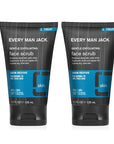 Every Man Jack Gentle Exfoliating Face Scrub For Men- Exfoliate Away Dead Skin, Moisturize, and Revive Tired Skin with Jojoba Beads, Hyaluronic Acid, and Caffeine - 4.2 oz Men’s Face Scrub -Twin Pack