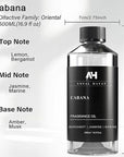 Hotel Scents Diffuser Oil Cabana - Aromatherapy Fragrance Inspired by Ritz Carlton Diffuser Scent - Luxurious Aromatherapy Oil with Bergamot, Jasmine, Marine - Luxury Home Scents Refill - 500mL